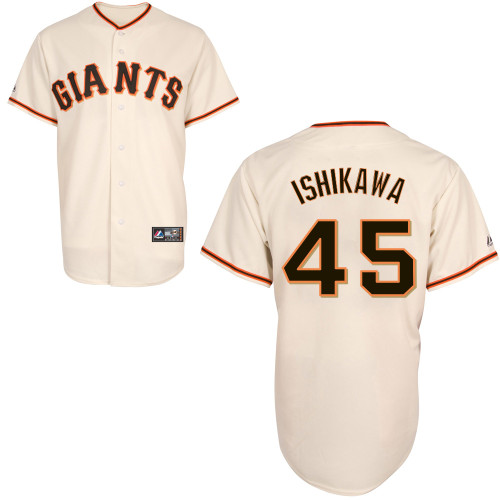 Travis Ishikawa #45 Youth Baseball Jersey-San Francisco Giants Authentic Home White Cool Base MLB Jersey